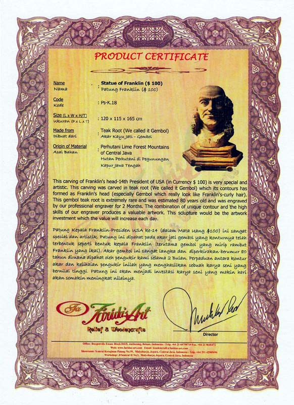 Manusia - Benjamin Franklin ($100)